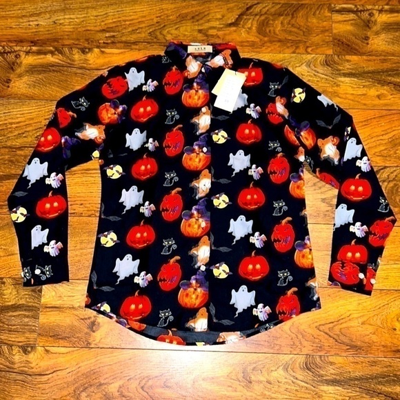 𝅺nwt Small SSLR Halloween Button Up Long Sleeve Shirt - Picture 1 of 5